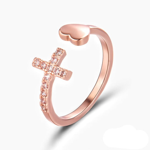 Cross Ring for Women Gold & Silver Rose Gold