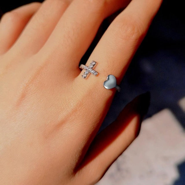 Cross Ring for Women Gold & Silver
