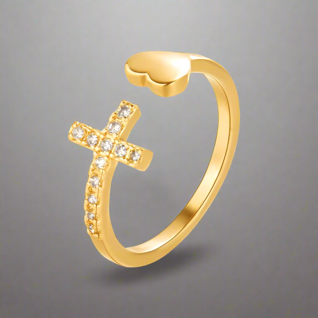 Cross Ring for Women Gold & Silver Gold