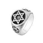 Ring with engraved Star of David symbols, Jewish symbol