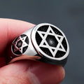 Ring with engraved Star of David symbols, Jewish symbol