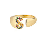Wide Custom Rainbow Initial Ring s