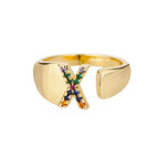Wide Custom Rainbow Initial Ring x