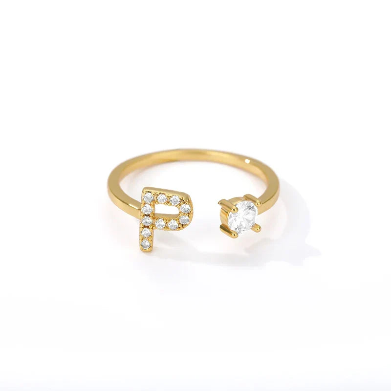 Personalized ring with initial p