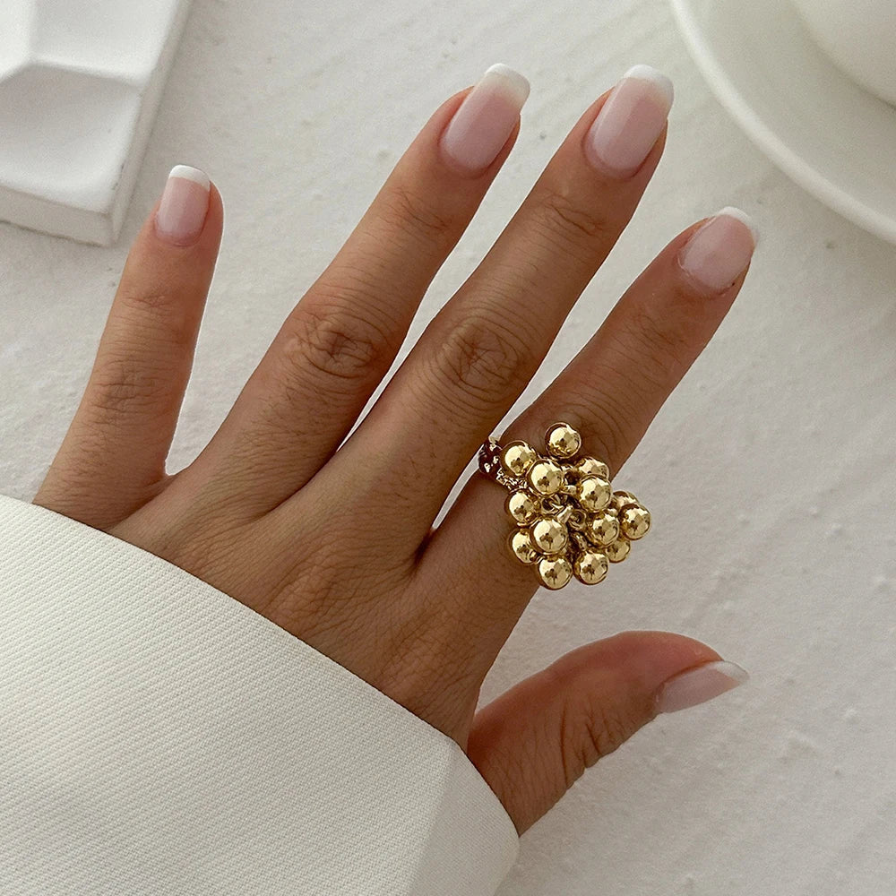 Ring with Silver or Gold Beads or