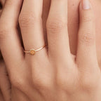 Ring with small round birthstones for women