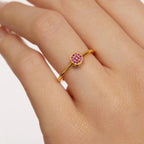 Ring with small round birthstones for women July