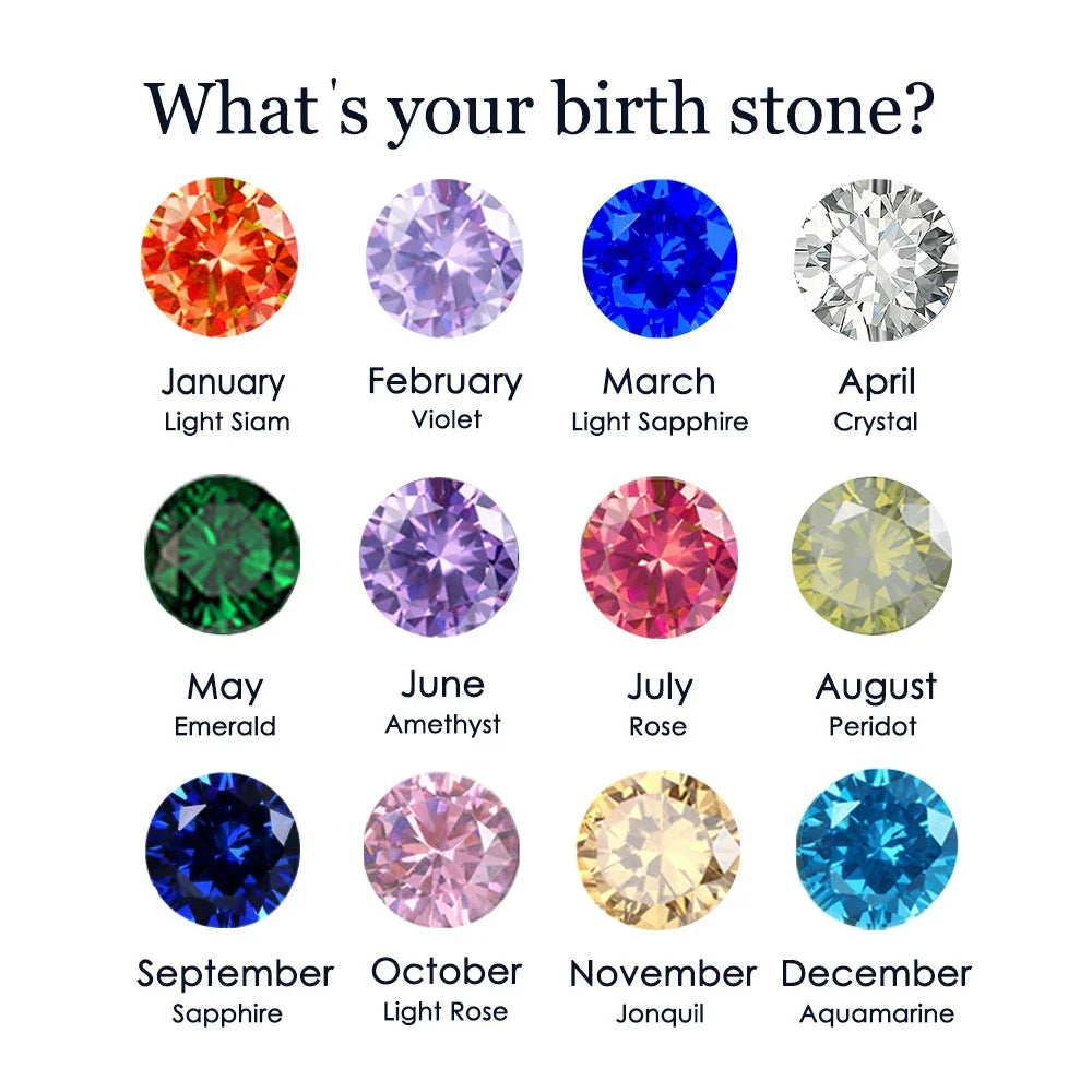 Ring with small round birthstones for women