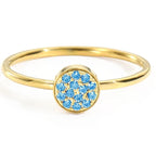 Ring with small round birthstones for women December
