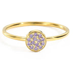 Ring with small round birthstones for women February