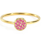 Ring with small round birthstones for women July