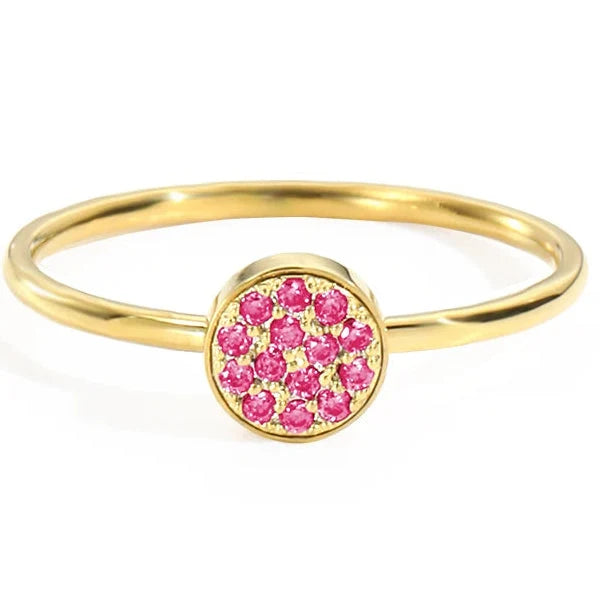 Ring with small round birthstones for women July