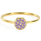 Ring with small round birthstones for women June