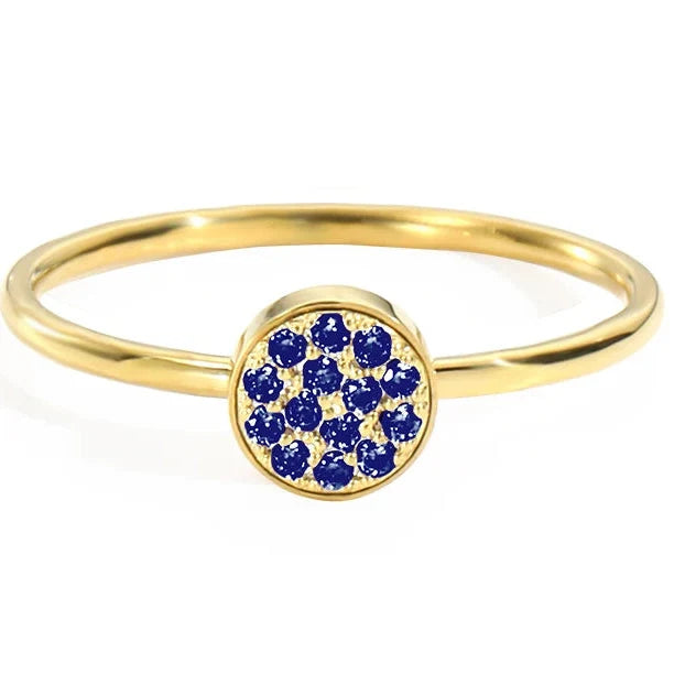 Ring with small round birthstones for women September