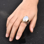 Ring with Natural Moonstone