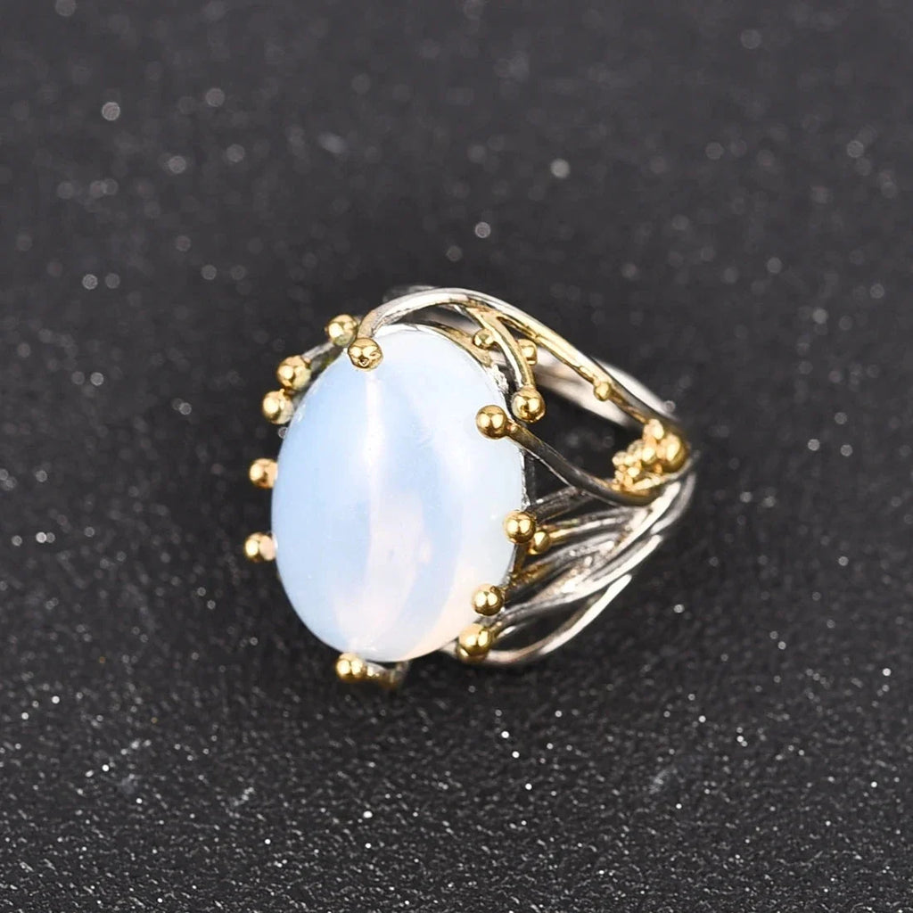 Ring with Natural Moonstone