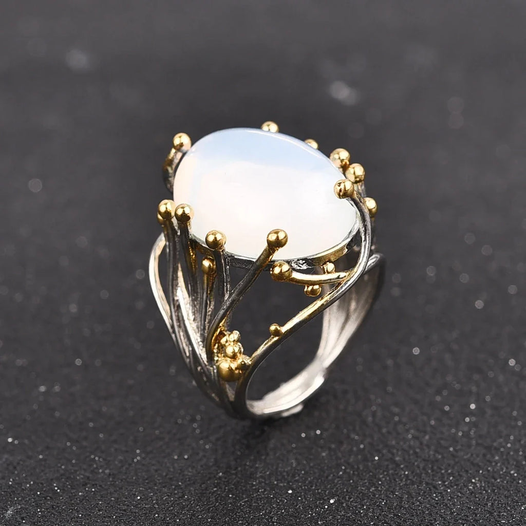 Ring with Natural Moonstone