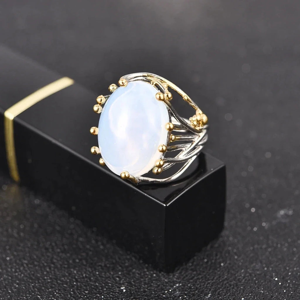 Ring with Natural Moonstone