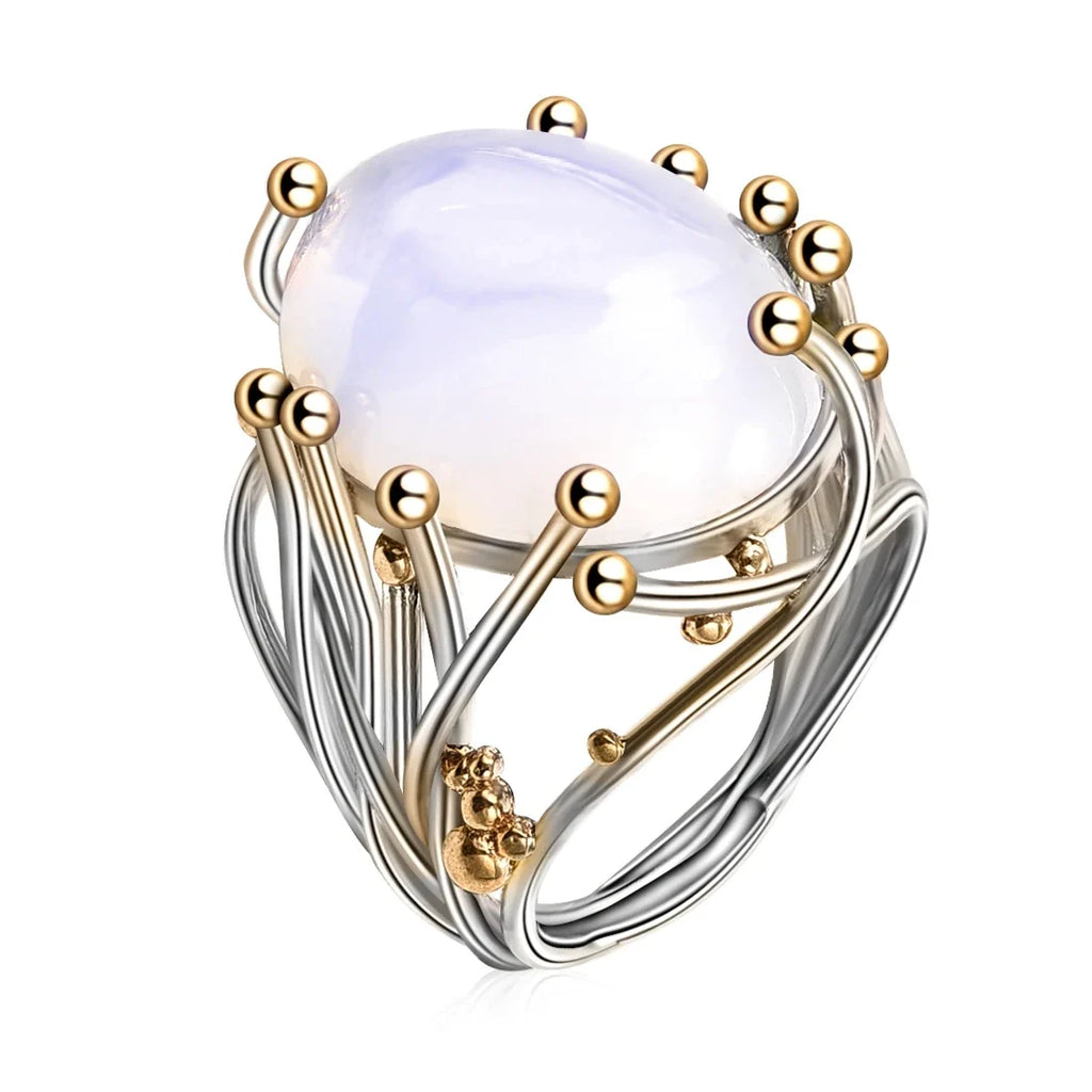Ring with Natural Moonstone