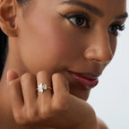 Ring with Three-Leaf Clover in Zircon