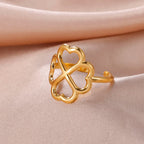Four-Leaf Clover Ring for Women, gold
