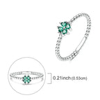 Ring with Green Four-Leaf Clover
