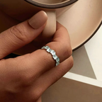 Ring with Green Four-Leaf Clovers