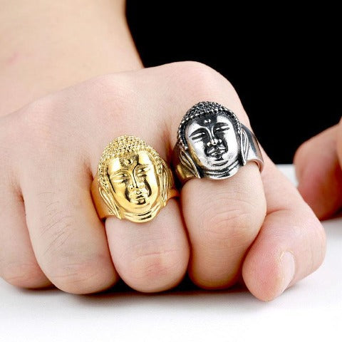 Buddha Ring Silver Gold