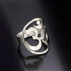 Tibetan Om Buddhist Ring Signet Band for Men and Women in Silver