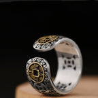 Tibetan Buddhist Ring for Men and Women Signet Ring Gold and Silver