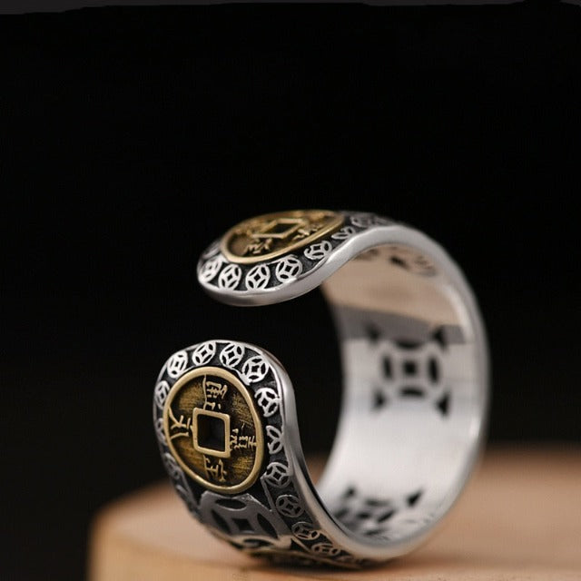 Tibetan Buddhist Ring for Men and Women Signet Ring Gold and Silver