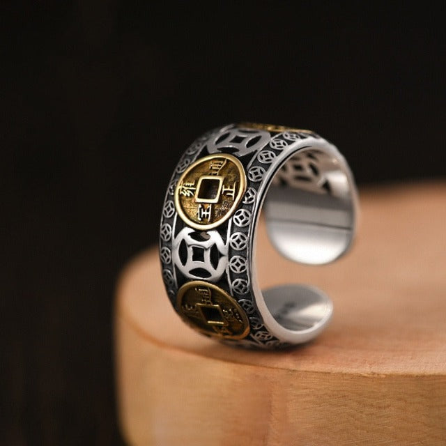 Tibetan Buddhist Ring for Men and Women Signet Ring Gold and Silver