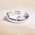 Cat Hug Ring with Silver Ears