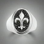 Silver Fleur-de-Lis Signet Ring