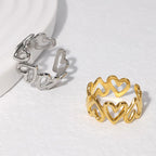 Adjustable Heart Ring for Women in gold
