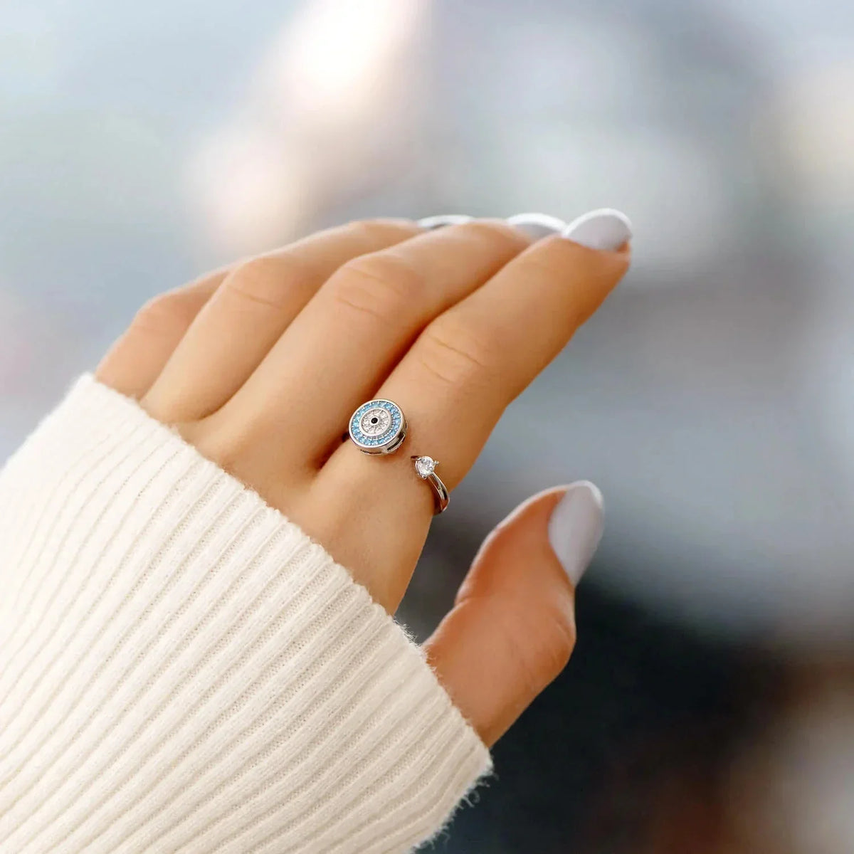 Anti-Anxiety Ring Greek Turkish Blue Eye Matiasma Mataki