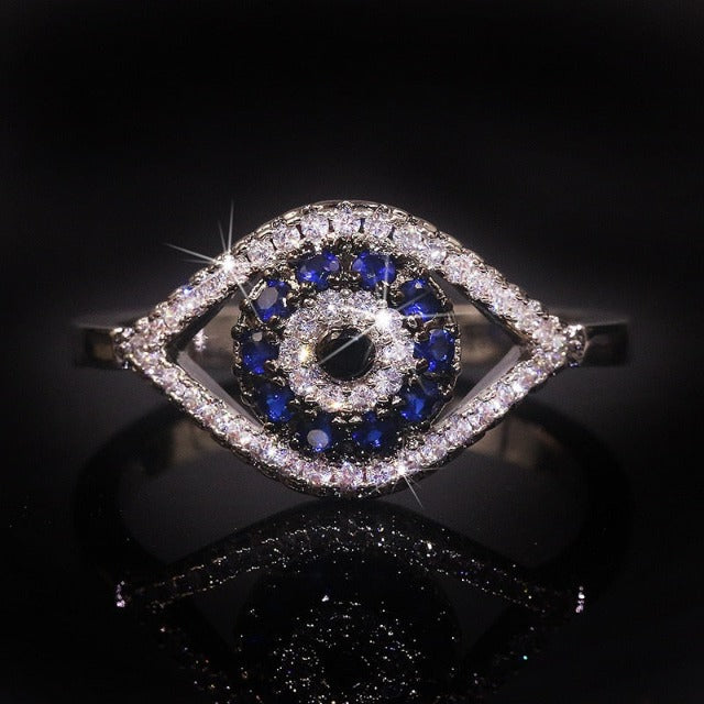 Greek Turkish Blue Evil Eye Ring Matiasma Mataki