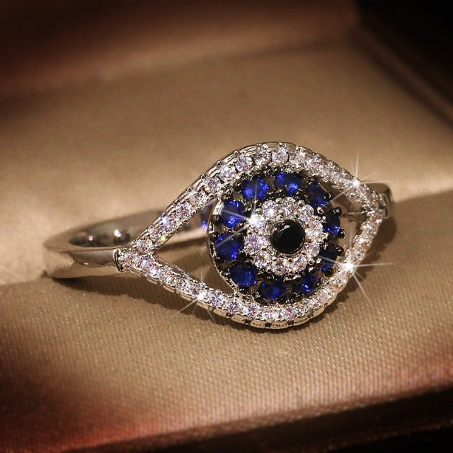 Greek Turkish Blue Evil Eye Ring Matiasma Mataki