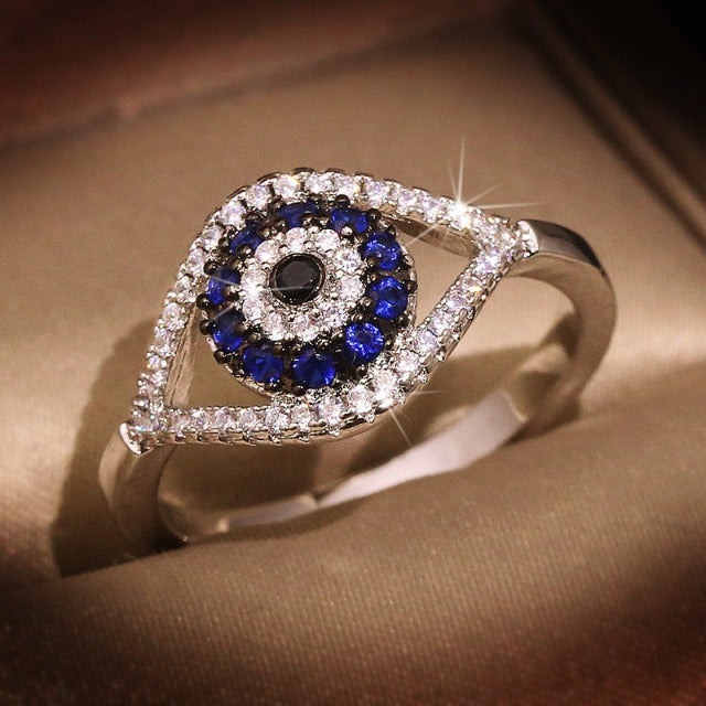 Greek Turkish Blue Evil Eye Ring Matiasma Mataki