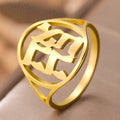 Hollow ring for men or women with Jewish Hebrew engraving gold