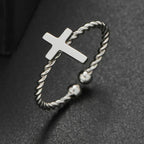 Interlaced Ring Cross Ring silver