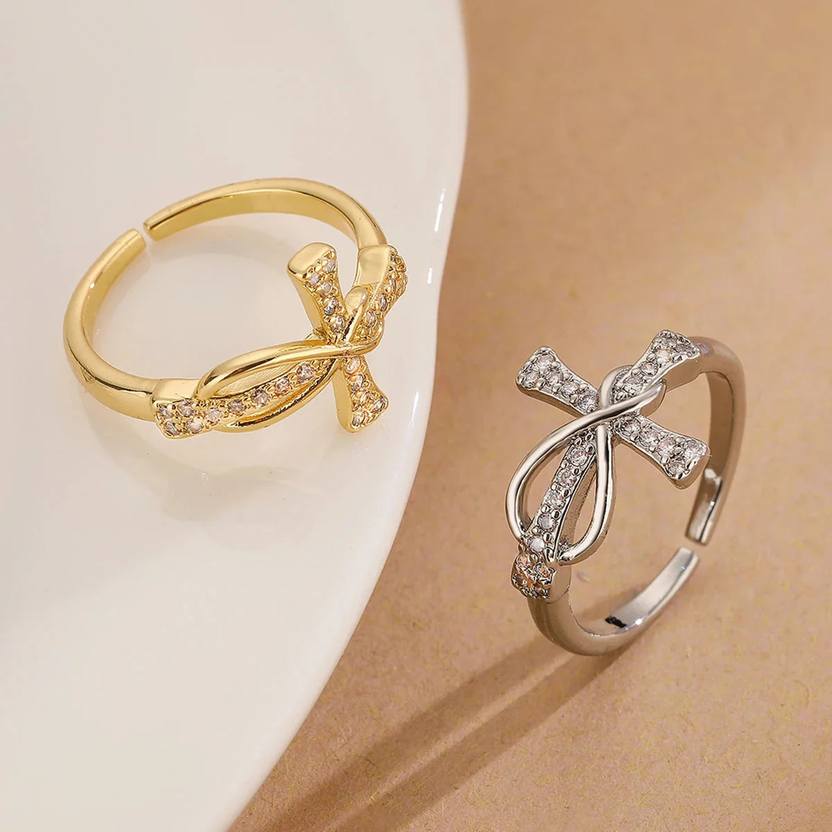 Christian Cross Zircon Ring for Women