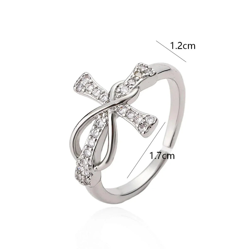 Christian Cross Zircon Ring for Women