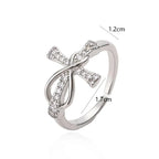 Christian Cross Zircon Ring for Women