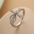 Christian Cross Zircon Ring for Women silver