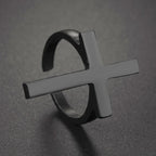 Men's Cross Signet Ring Black