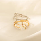 Christian Zircon Cross Ring for Women 