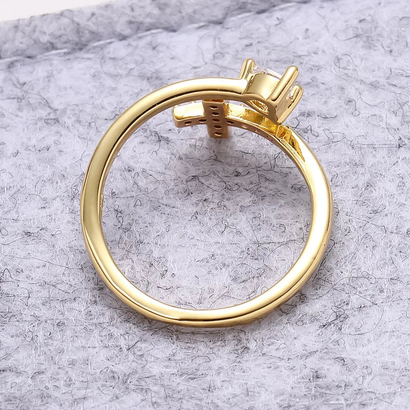 Cross & Zircon Ring for Women