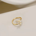 Cross & Zircon Ring for Women