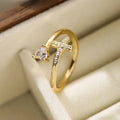 Cross & Zircon Ring for Women